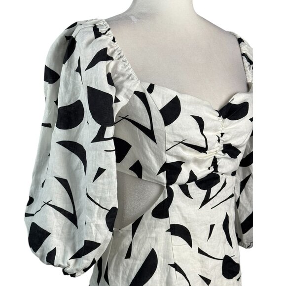 ASTR The Label Heather Abstract Print Cutout Puff Sleeve Mini Dress NWT Size M - Picture 5 of 8